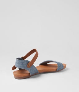 JINNIT BLUE DENIM TAN LEATHER