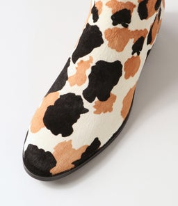 TETLEY BLACK&TAN BIG LEOPARD BLACK PONY STRETCH MICROSUEDE