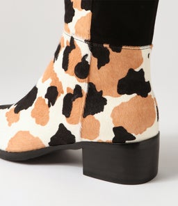 TETLEY BLACK&TAN BIG LEOPARD BLACK PONY STRETCH MICROSUEDE