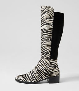 TETLEY ZEBRA METAL BLACK PONY STRETCH MICROSUEDE