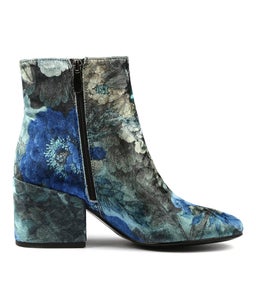 BOSKRAS BLUE FLORAL VELVET