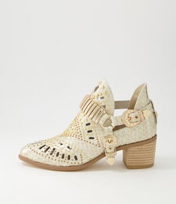 HASPER ALMOND METALLIC CUT LEATHER