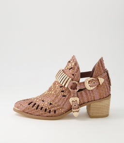 HASPER BLUSH METALLIC CUT LEATHER