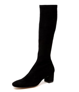 HAYLEYS BLACK STRETCH MICROSUEDE