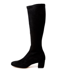 HAYLEYS BLACK STRETCH MICROSUEDE