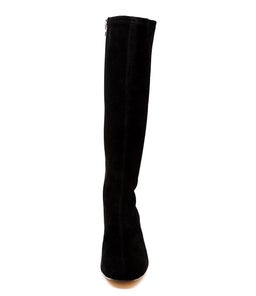 HAYLEYS BLACK STRETCH MICROSUEDE