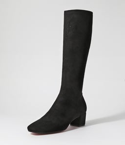 HAYLEYS BLACK SPARKLE STRETCH MICROSUEDE