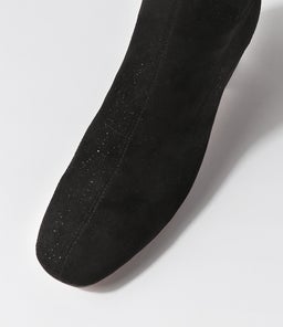 HAYLEYS BLACK SPARKLE STRETCH MICROSUEDE