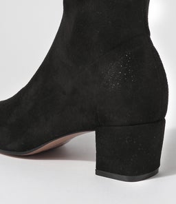 HAYLEYS BLACK SPARKLE STRETCH MICROSUEDE