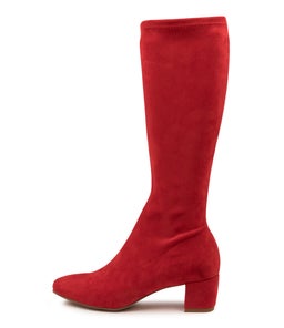 HAYLEYS RED STRETCH MICROSUEDE