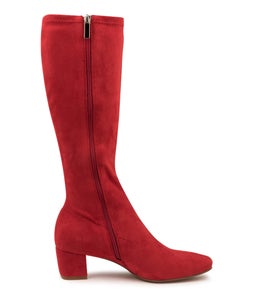HAYLEYS RED STRETCH MICROSUEDE
