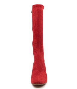 HAYLEYS RED STRETCH MICROSUEDE