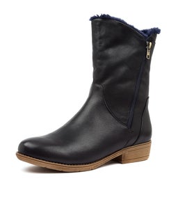RUDO NAVY NAVY LEATHER FUR