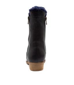 RUDO NAVY NAVY LEATHER FUR