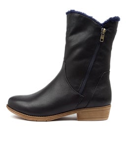 RUDO NAVY NAVY LEATHER FUR