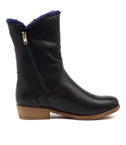 RUDO NAVY NAVY LEATHER FUR