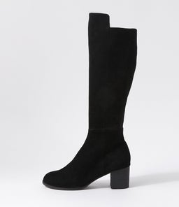 SETLEY BLACK BLACK HEEL SUEDE STRETCH MICROSUEDE