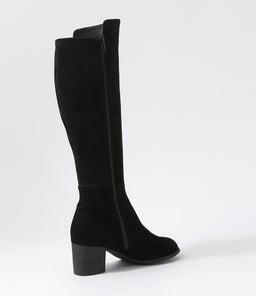 SETLEY BLACK BLACK HEEL SUEDE STRETCH MICROSUEDE