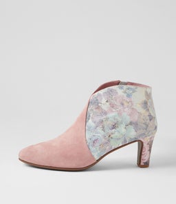 TEMPLESS PINK PINK FLORAL SUEDE LEATHER