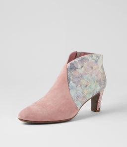 TEMPLESS PINK PINK FLORAL SUEDE LEATHER