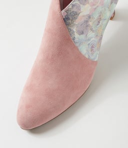 TEMPLESS PINK PINK FLORAL SUEDE LEATHER