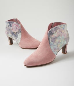 TEMPLESS PINK PINK FLORAL SUEDE LEATHER