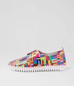 HUSTON PINK STRIPE MULTI PATENT LEATHER