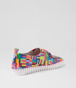 HUSTON PINK STRIPE MULTI PATENT LEATHER
