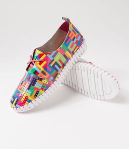 HUSTON PINK STRIPE MULTI PATENT LEATHER