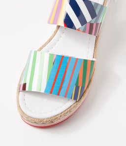 ATHA WHITE STRIPE MULTI PATENT LEATHER