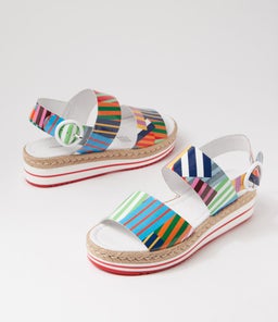 ATHA WHITE STRIPE MULTI PATENT LEATHER