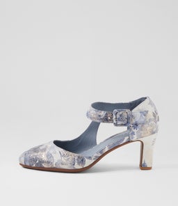TRINITIES BLUE FLORAL LEATHER