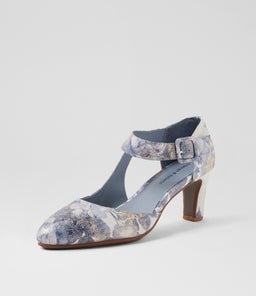 TRINITIES BLUE FLORAL LEATHER