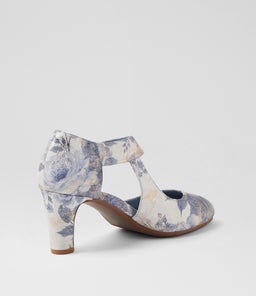 TRINITIES BLUE FLORAL LEATHER