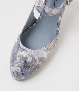 TRINITIES BLUE FLORAL LEATHER