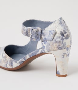 TRINITIES BLUE FLORAL LEATHER