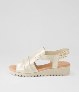 MADIS DJ PALE GOLD ALMOND SOLE SCRATCH LEATHER