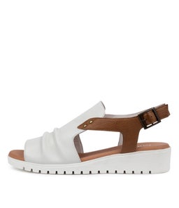 MADIS DJ WHITE DK TAN LEATHER
