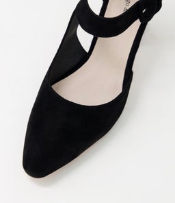 HAPPIE DJ BLACK LEOPARD HEEL SUEDE