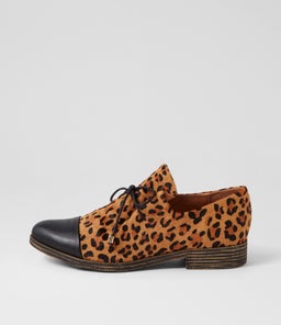 KOTTY DJ BLACK TAN LEOPARD LEATHER PONY