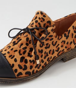 KOTTY DJ BLACK TAN LEOPARD LEATHER PONY