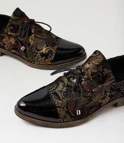 KOTTY DJ BLACK BLACK REGAL PRINT PATENT SUEDE