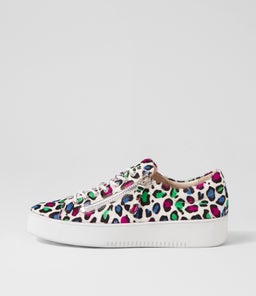 LAILA DJ COBALT LEOPARD WHITE SOLE PONY