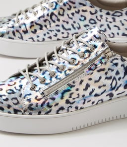 LAILA DJ SILVER&BLACK WHITE SOLE LEATHER