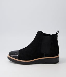RAQUEL DJ BLACK BLACK PATENT SUEDE