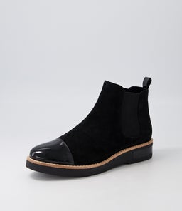 RAQUEL DJ BLACK BLACK PATENT SUEDE