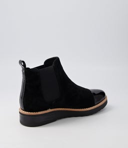 RAQUEL DJ BLACK BLACK PATENT SUEDE