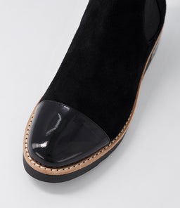 RAQUEL DJ BLACK BLACK PATENT SUEDE