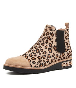RAQUEL DJ LT TAUPE TAUPE LEOPARD SUEDE PONY