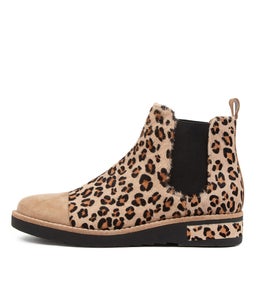 RAQUEL DJ LT TAUPE TAUPE LEOPARD SUEDE PONY